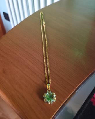 Collana fatta a mano - Bigiotteria ciondolo verde