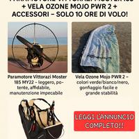 Paramotore Vittorazi Moster 185 + vela Ozone Mojo 