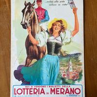 Locandina lotteria di Merano, ippica