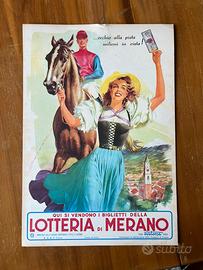 Locandina lotteria di Merano, ippica