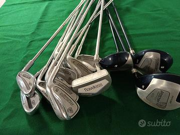 Set Mazze da Golf con Carrello e Sacca 