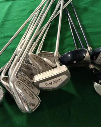 Set Mazze da Golf con Carrello e Sacca 