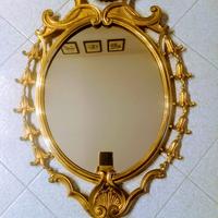 Specchiera vintage anni 50 in ottone massiccio