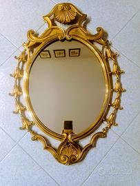 Specchiera vintage anni 50 in ottone massiccio