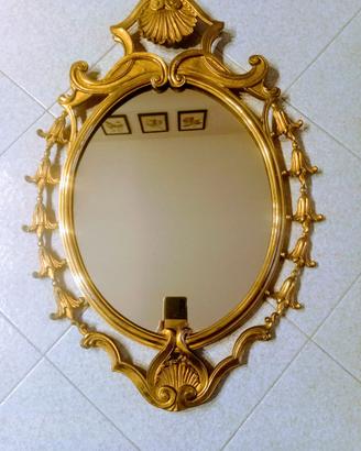 Specchiera vintage anni 50 in ottone massiccio