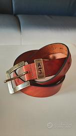 Cintura Vintage Armani Jeans in Vera Pelle Marrone