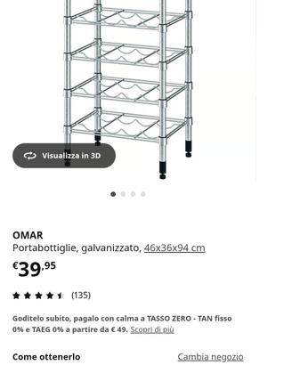 Portabottiglie ikea omar