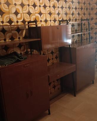 parete attrezzata stile mid-century-modern
