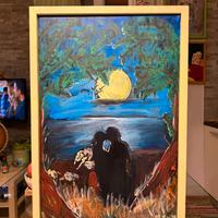 Quadro acrilico su tela 44x64 - San valentino