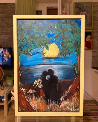 Quadro acrilico su tela 44x64 - San valentino