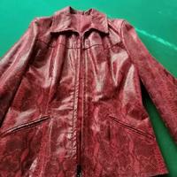 Giacca vera pelle con lavorazione effetto pitone