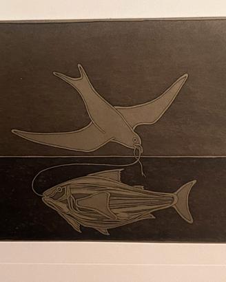 Litografia Casorati “Colomba e Pesce”
