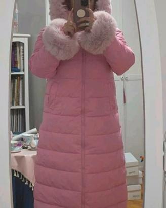Piumino rosa imbottito lungo M