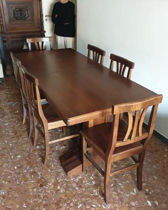 Tavolo noce massello allungabile fino a 12 posti