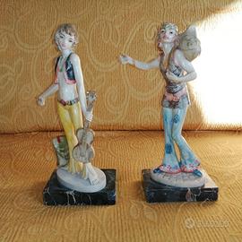 Due statuine vintage Genuine Carrara Marble