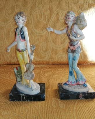 Due statuine vintage Genuine Carrara Marble