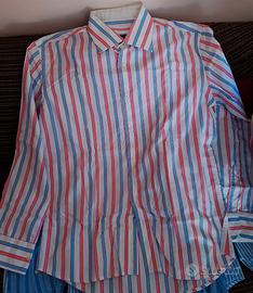 Camicia NOTTING HILL bianca righe azzurre/rosa XXL