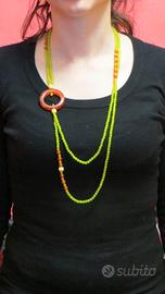 Collana donna peridoto corniola agata argento oro