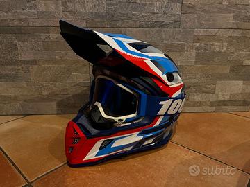 Casco Cross/Enduro Progrip  +  maschera 100%