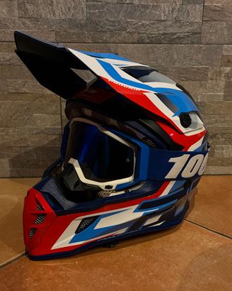 Casco Cross/Enduro Progrip  +  maschera 100%