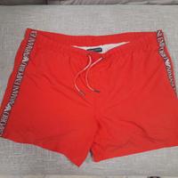 PANTALONCINI DA MARE EMPORIO ARMANI ROSSI TAGLIA X