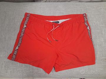 PANTALONCINI DA MARE EMPORIO ARMANI ROSSI TAGLIA X