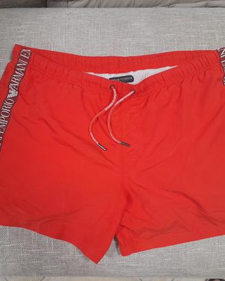 PANTALONCINI DA MARE EMPORIO ARMANI ROSSI TAGLIA X