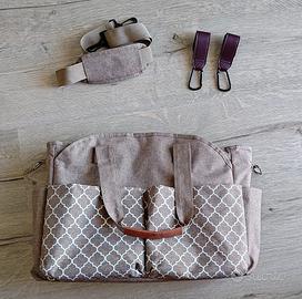 borsa a passeggino per cambio con ganci