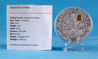 Palau 2010 - 10 $ - 2oz Ag - Sagrada Familia - AF