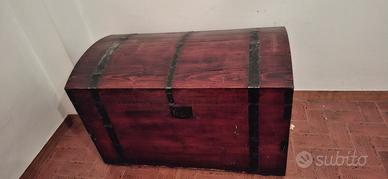 baule antico legno e ferro