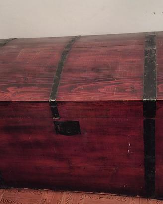 baule antico legno e ferro