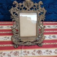 antica cornice Portafoto in bronzo barocca met 800