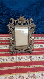 antica cornice Portafoto in bronzo barocca met 800