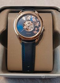 Orologio Fossil automatico blu e oro rosa