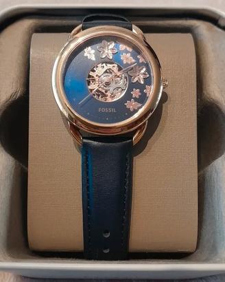 Orologio Fossil automatico blu e oro rosa