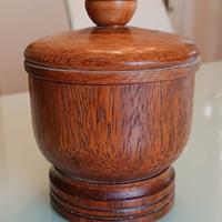 contenitore ciotola vaso + coperchio legno tornio