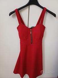 Vestito rosso con zip