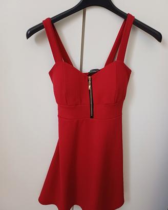 Vestito rosso con zip