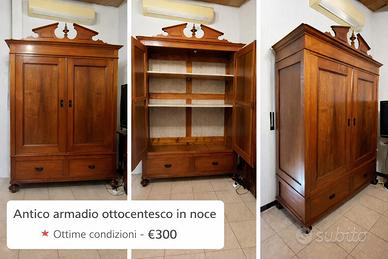 Armadio ottocentesco in noce