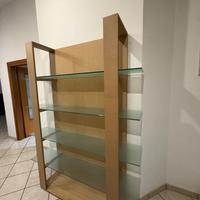 Libreria  aperta vetro e legno