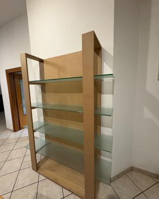 Libreria  aperta vetro e legno