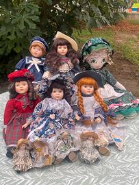 Collezione Bambole Vintage in Porcellana e Stoffa