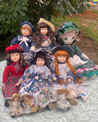 Collezione Bambole Vintage in Porcellana e Stoffa