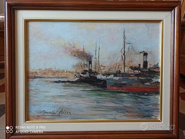 Quadro olio su tavola Giuseppe Chiesa incorniciato