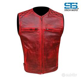 Gilet Moto In vera Pelle Bovina