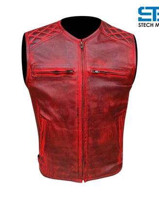 Gilet Moto In vera Pelle Bovina