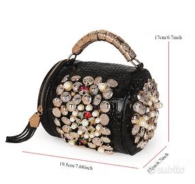 Moda rivetto strass borsa a tracolla