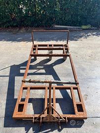 Carrello Rimorchio Agricolo in ferro 220x110 cm