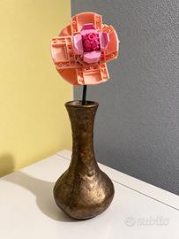 Vaso vintage in bronzo massiccio brutalista