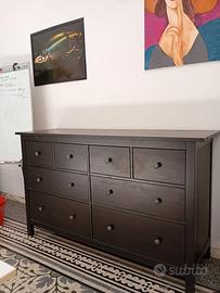 Cassettiera IKEA Hemnes 8 cassetti marrone-nero